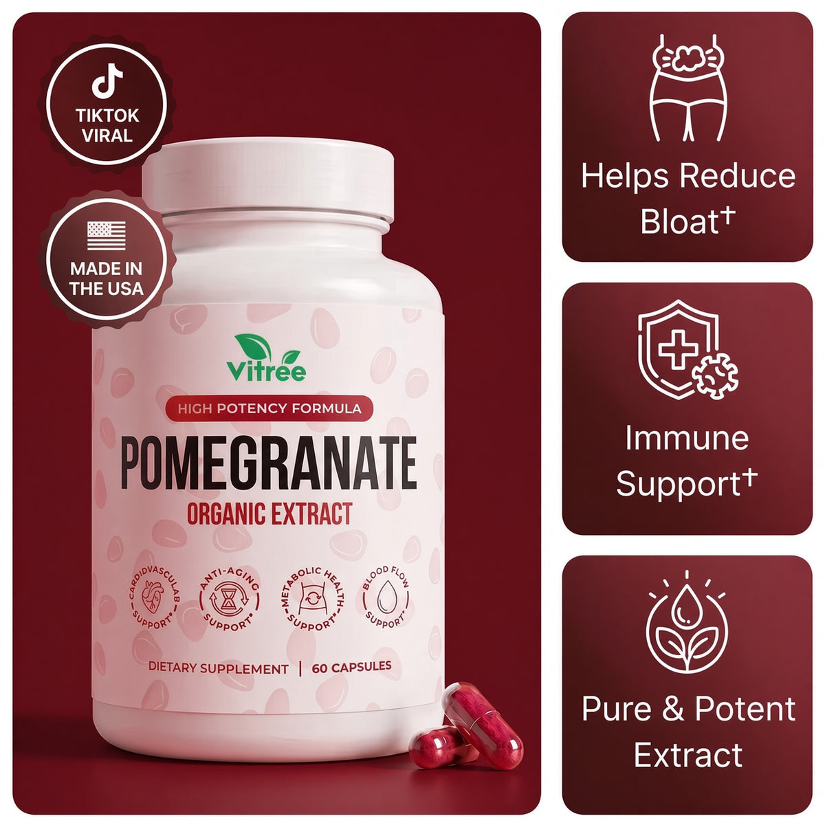 Organic Pomegranate Extract Capsules